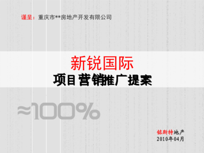 重慶新銳國際項目營銷推廣提案（2010年）